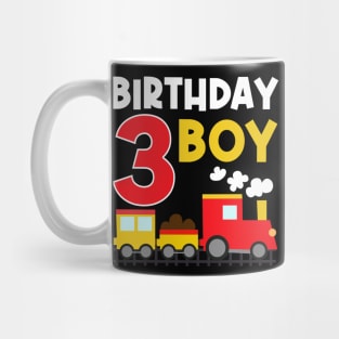 I'm 3 Birthday Boy 3rd Bday Train Car Fire Truck Mug